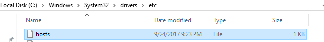 edit hosts file